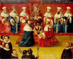 Šv._Romos_imperatorius_suteikia_kunigaikščio_titulą_Radvilai_Juodajam_1547_m._Než._dail.,_XVII-XVIII_a.ID1801A