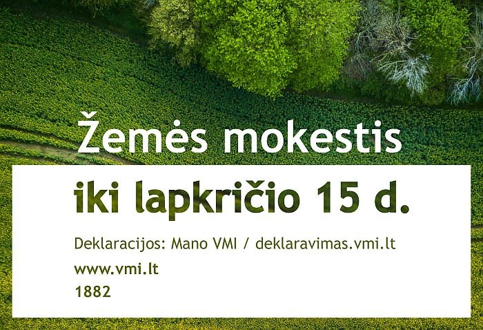 Žemės mokestis iki lapkričio 15 d