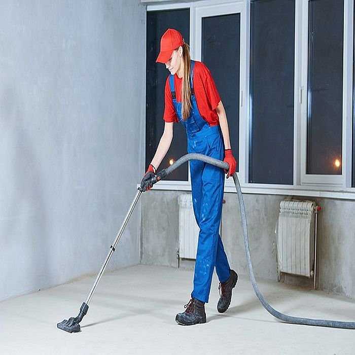 cleaning service. dust removal with vacuum cleaner