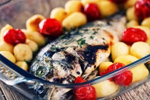Grilled sea bream