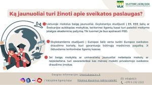 Ką jaunuoliai turi žinoti apie sveikatos paslaugas VLK infografikas