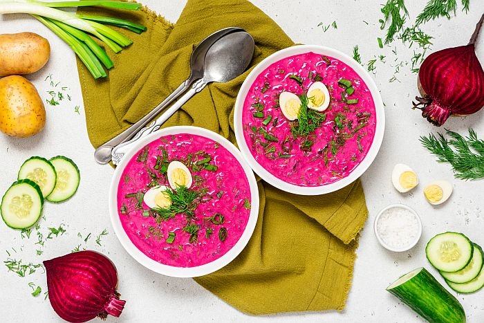 Chłodnik (Šaltibarščiai) - traditional east european soup.