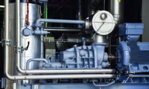 Motor for large industrial machines in production line.