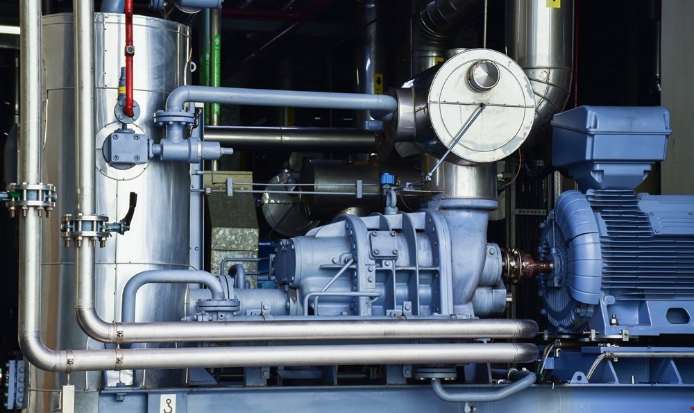 Motor for large industrial machines in production line.